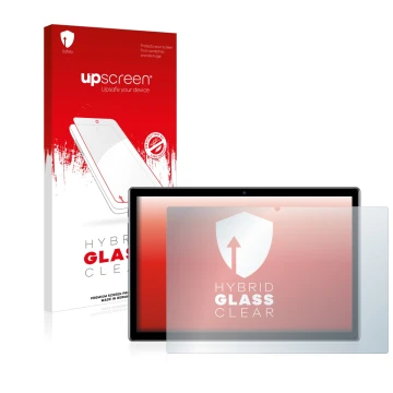 Face avant d’un emballage produit avec le logo de la marque upscreen. À côté, l’appareil Teclast P20HD est représenté avec la 