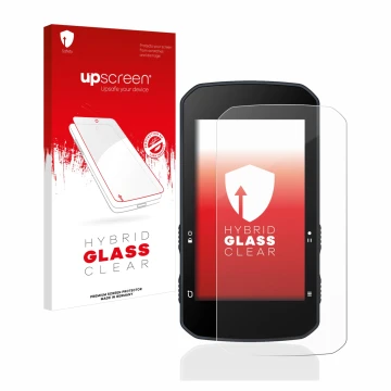 Face avant d’un emballage produit avec le logo de la marque upscreen. À côté, l’appareil Bryton Rider 750 est représenté avec 