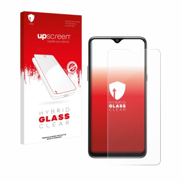 Face avant d’un emballage produit avec le logo de la marque upscreen. À côté, l’appareil Blackview A80s est représenté avec la