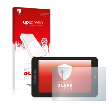 Face avant d’un emballage produit avec le logo de la marque upscreen. À côté, l’appareil Osee G7 est représenté avec la protec
