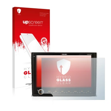 Face avant d’un emballage produit avec le logo de la marque upscreen. À côté, l’appareil Fiat Ducato III 2006 - 2011 Zenec Z-E