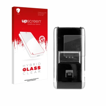 Face avant d’un emballage produit avec le logo de la marque upscreen. À côté, l’appareil Opticon OPN-2001 est représenté avec 