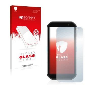 Face avant d’un emballage produit avec le logo de la marque upscreen. À côté, l’appareil Almex AiM TC601 est représenté avec l
