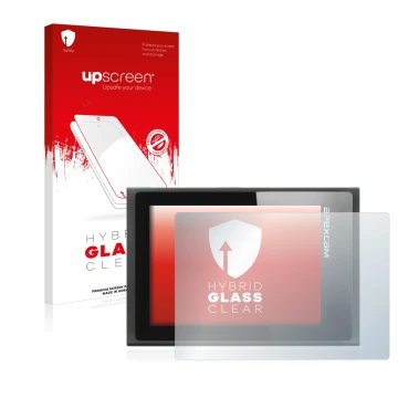 Face avant d’un emballage produit avec le logo de la marque upscreen. À côté, l’appareil Apexcam ‎M80 Air est représenté avec 