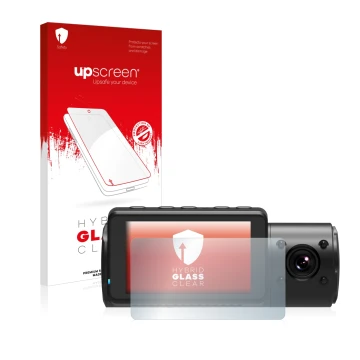 Face avant d’un emballage produit avec le logo de la marque upscreen. À côté, l’appareil Vantrue N4 est représenté avec la pro