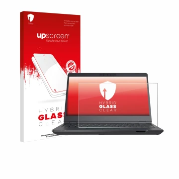 Face avant d’un emballage produit avec le logo de la marque upscreen. À côté, l’appareil Fujitsu Lifebook U7311 est représenté