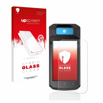 Face avant d’un emballage produit avec le logo de la marque upscreen. À côté, l’appareil Accu-Chek Insight mit DBLG1 est repré