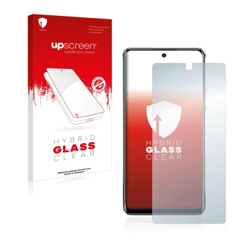 Face avant d’un emballage produit avec le logo de la marque upscreen. À côté, l’appareil Infinix Note 11 Pro est représenté av
