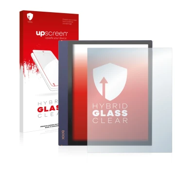 Face avant d’un emballage produit avec le logo de la marque upscreen. À côté, l’appareil Boox Note Air 2 est représenté avec l