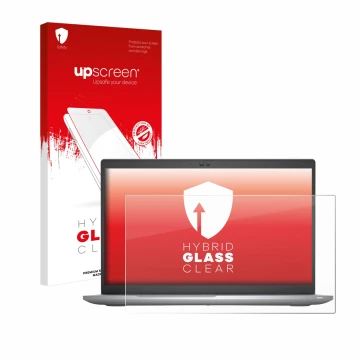 Face avant d’un emballage produit avec le logo de la marque upscreen. À côté, l’appareil Dell Latitude 5520 est représenté ave