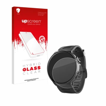 Face avant d’un emballage produit avec le logo de la marque upscreen. À côté, l’appareil Kiprun 500 est représenté avec la pro