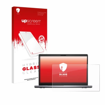 Face avant d’un emballage produit avec le logo de la marque upscreen. À côté, l’appareil Dell Latitude 5510 est représenté ave