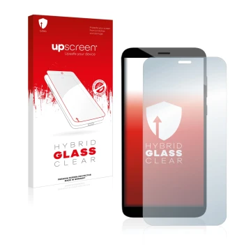 Face avant d’un emballage produit avec le logo de la marque upscreen. À côté, l’appareil Pine64 PinePhone Pro Explorer Edition