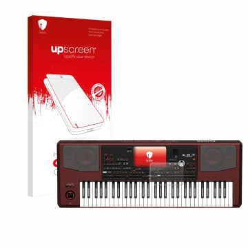 Face avant d’un emballage produit avec le logo de la marque upscreen. À côté, l’appareil KORG Pa1000 est représenté avec la pr