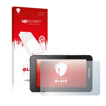 Face avant d’un emballage produit avec le logo de la marque upscreen. À côté, l’appareil Desview R6 UHB 5.5