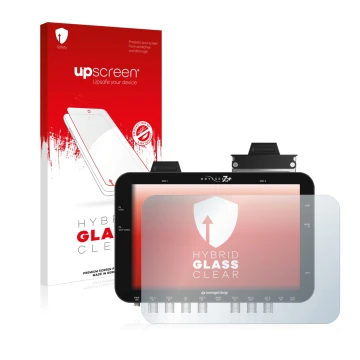 Face avant d’un emballage produit avec le logo de la marque upscreen. À côté, l’appareil Convergent Design Odyssey 7Q+ est rep