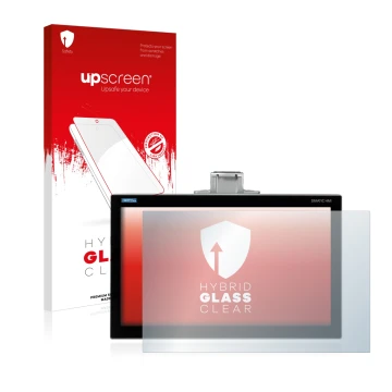 Face avant d’un emballage produit avec le logo de la marque upscreen. À côté, l’appareil Siemens Simatic HMI TP1200 Comfort Pr