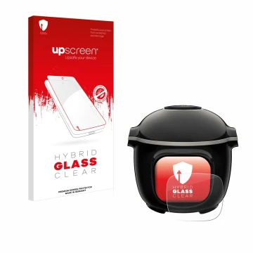 Face avant d’un emballage produit avec le logo de la marque upscreen. À côté, l’appareil Krups Cook4me Touch Wifi est représen