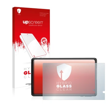 Face avant d’un emballage produit avec le logo de la marque upscreen. À côté, l’appareil Pritom L8 est représenté avec la prot