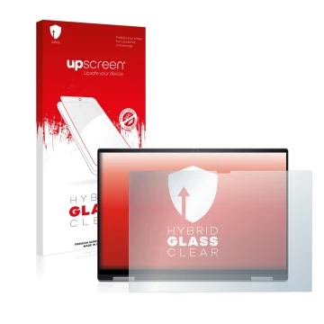 Face avant d’un emballage produit avec le logo de la marque upscreen. À côté, l’appareil Dell Inspiron 16 7620 2-in-1 est repr