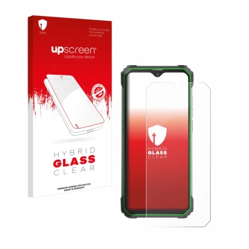 Face avant d’un emballage produit avec le logo de la marque upscreen. À côté, l’appareil Blackview BL8800 PRO 5G est représent