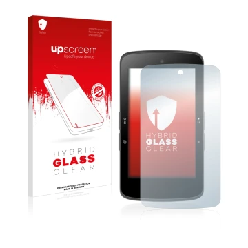 Face avant d’un emballage produit avec le logo de la marque upscreen. À côté, l’appareil Bryton Rider S800 est représenté avec