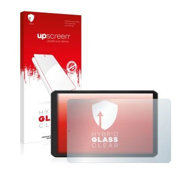 Face avant d’un emballage produit avec le logo de la marque upscreen. À côté, l’appareil Garmin dezl LGV810 est représenté ave