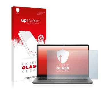 Face avant d’un emballage produit avec le logo de la marque upscreen. À côté, l’appareil Dell Latitude 14 7430 est représenté 