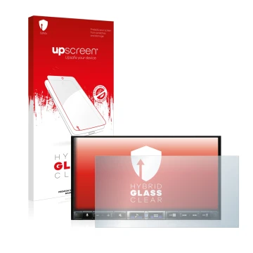 Face avant d’un emballage produit avec le logo de la marque upscreen. À côté, l’appareil Alpine iLX-705D est représenté avec l