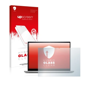 Face avant d’un emballage produit avec le logo de la marque upscreen. À côté, l’appareil Dell Inspiron 14 7420 2-in-1 est repr