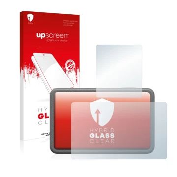 Face avant d’un emballage produit avec le logo de la marque upscreen. À côté, l’appareil DJI Osmo Action 3 est représenté avec