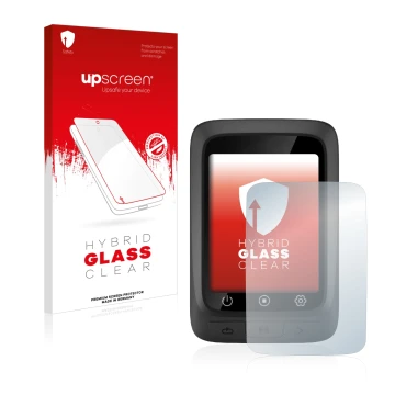 Face avant d’un emballage produit avec le logo de la marque upscreen. À côté, l’appareil CooSpo BC107 est représenté avec la p