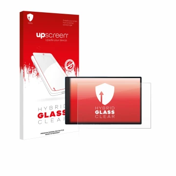 Face avant d’un emballage produit avec le logo de la marque upscreen. À côté, l’appareil Garmin DriveSmart 86 est représenté a