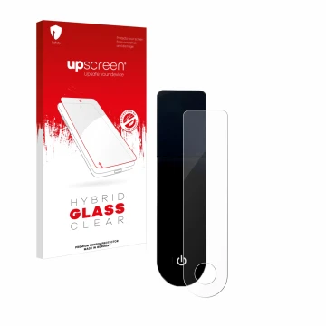 Face avant d’un emballage produit avec le logo de la marque upscreen. À côté, l’appareil Xiaomi Mi 3 E-Scooter est représenté 