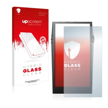 Face avant d’un emballage produit avec le logo de la marque upscreen. À côté, l’appareil Astell&Kern SP3000 est représenté ave