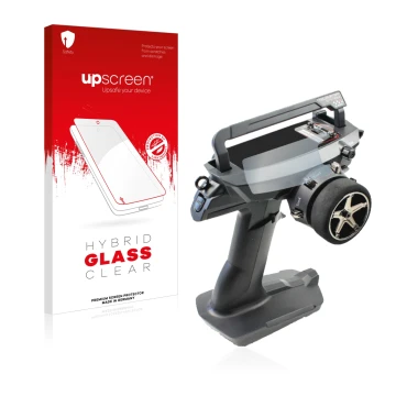 Face avant d’un emballage produit avec le logo de la marque upscreen. À côté, l’appareil Sanwa MT 44 / MT 5 est représenté ave