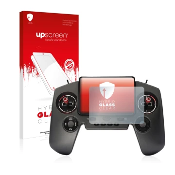 Face avant d’un emballage produit avec le logo de la marque upscreen. À côté, l’appareil FrSky Twin Lite est représenté avec l