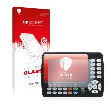 Face avant d’un emballage produit avec le logo de la marque upscreen. À côté, l’appareil Satlink ST-5150 DVB-S/S2/T/T2/C est r