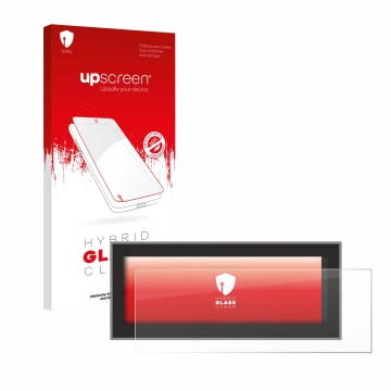 Face avant d’un emballage produit avec le logo de la marque upscreen. À côté, l’appareil Opel Astra L 2022 Navigationssystem e