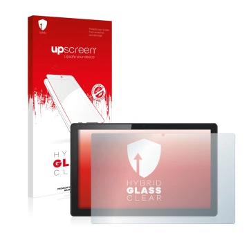 Face avant d’un emballage produit avec le logo de la marque upscreen. À côté, l’appareil Acer ACTAB1422 10.3
