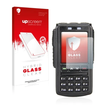 Face avant d’un emballage produit avec le logo de la marque upscreen. À côté, l’appareil AnyTone BT-01 est représenté avec la 