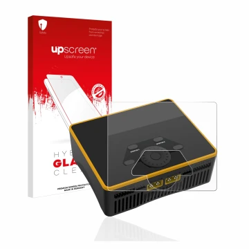 Face avant d’un emballage produit avec le logo de la marque upscreen. À côté, l’appareil Junsi iCharger DX6 est représenté ave