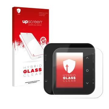 Face avant d’un emballage produit avec le logo de la marque upscreen. À côté, l’appareil ISDT Air8 est représenté avec la prot