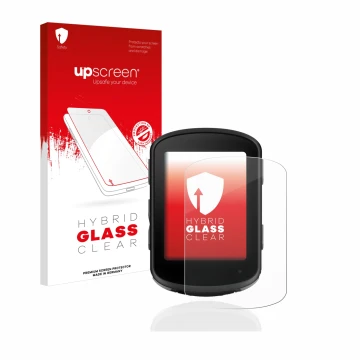 Face avant d’un emballage produit avec le logo de la marque upscreen. À côté, l’appareil Garmin Edge 540 est représenté avec l