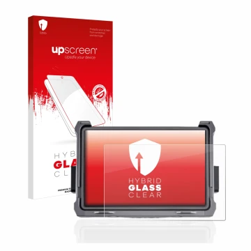 Face avant d’un emballage produit avec le logo de la marque upscreen. À côté, l’appareil DJI Transmission High Bright Funkmoni