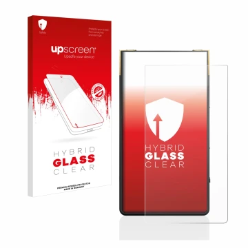 Face avant d’un emballage produit avec le logo de la marque upscreen. À côté, l’appareil Sony Walkman NW-ZX707 est représenté 