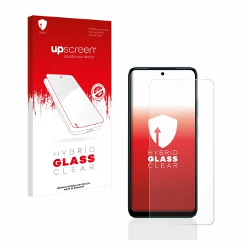 Face avant d’un emballage produit avec le logo de la marque upscreen. À côté, l’appareil Xiaomi Redmi Note 12S est représenté 