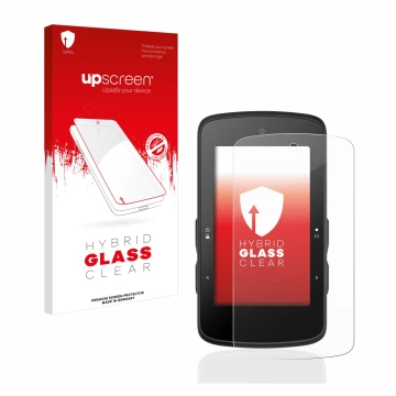 Face avant d’un emballage produit avec le logo de la marque upscreen. À côté, l’appareil Bryton Rider 750 SE est représenté av