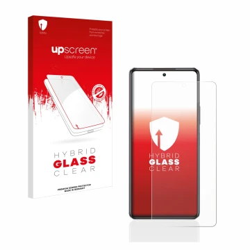 Face avant d’un emballage produit avec le logo de la marque upscreen. À côté, l’appareil Infinix Note 30 Pro est représenté av
