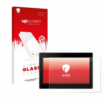 Face avant d’un emballage produit avec le logo de la marque upscreen. À côté, l’appareil Garmin Drive 53 5